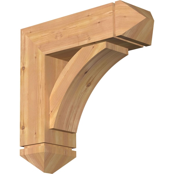 Ekena Millwork Thorton Arts and Crafts Smooth Bracket w/ Offset Brace, Western Red Cedar, 7 1/2"W x 24"D x 24"H BKT0806X24X24THR03SWR - main